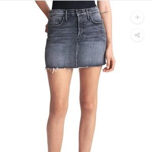 Mother Denim The Vagabond Mini Frey Skirt in Midnight Races 27